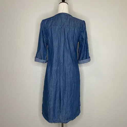 Spense Lyocell Blend Women’s Blue Chambray Shirt Dress Size 6