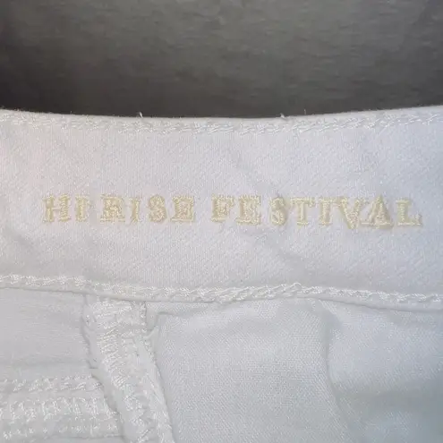 American Eagle  AE White Wash Denim Super Stretch X Hi Rise Festival Shorts 0