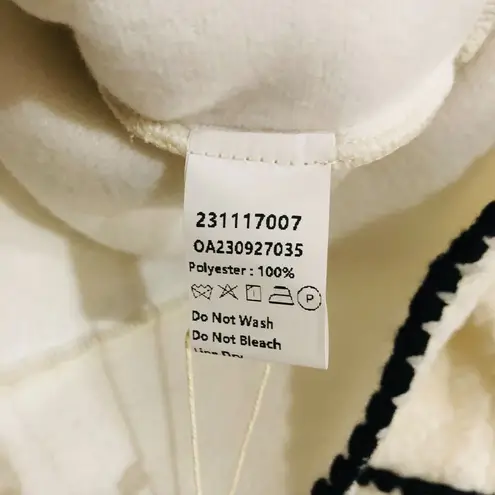 Commense Women's Embroidered Trim Fleece Kimono Jacket White Size Small NWT