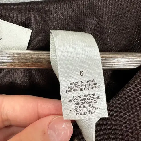 Laundry by Shelli Segal Laundry By Design Dress Womens 6 Brown‎ Long Sleeve Belted Wrap Slinky Ruched