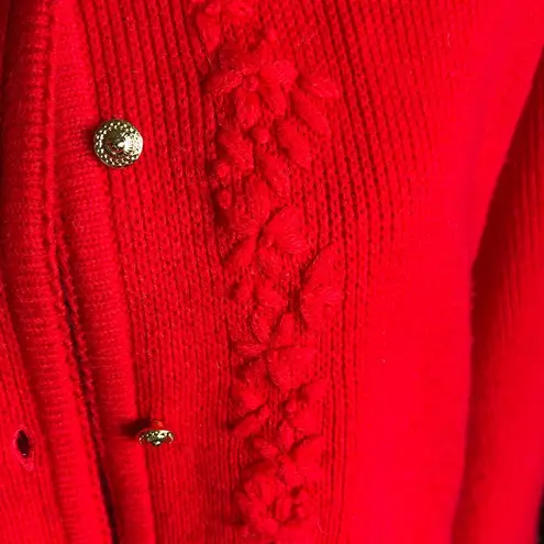 Red Vintage Cardigan from Crystal Kobe Size Large