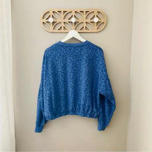 Z Supply  Leopard Print Pullover Sweater Blue/Purple Sz Small