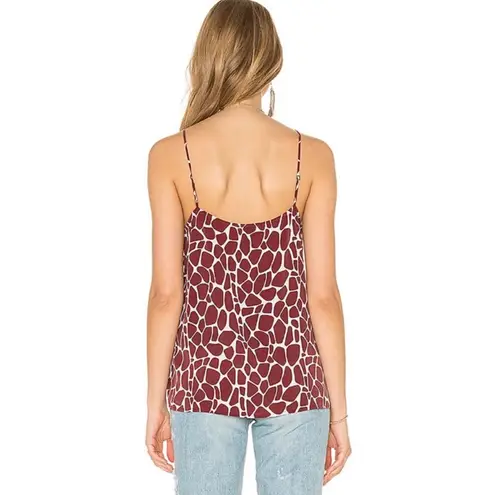 Equipment Femme Layla Silk Cami XS Burgundy Giraffe Print 100% Silk