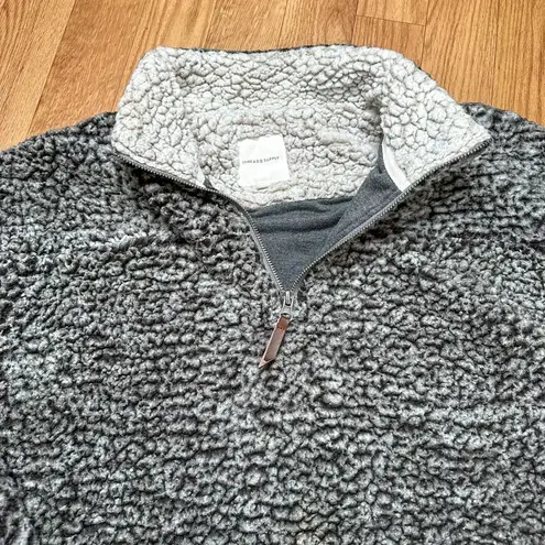 Thread & Supply Teddy Pullover Quarter Zip Gray Small