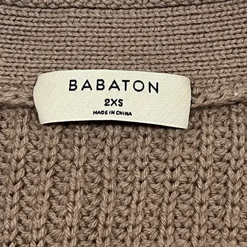 Aritzia Babaton Canberra Merino Wool Cardigan Warm Taupe 2XS Perfect Condition