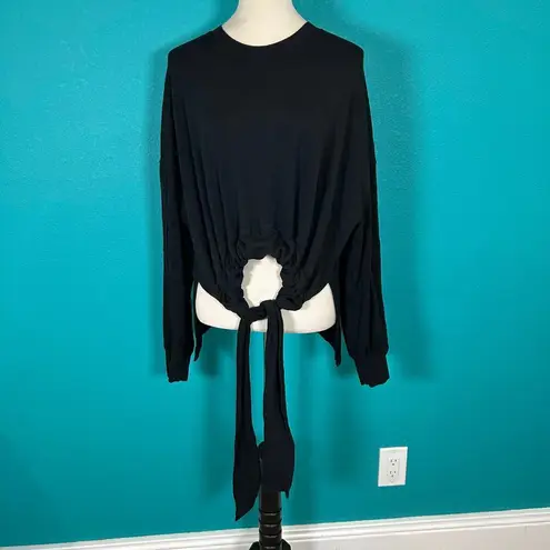 Lululemon Bound to Bliss Pullover Sweatshirt Black Gathered Oversized Size M/L Size L