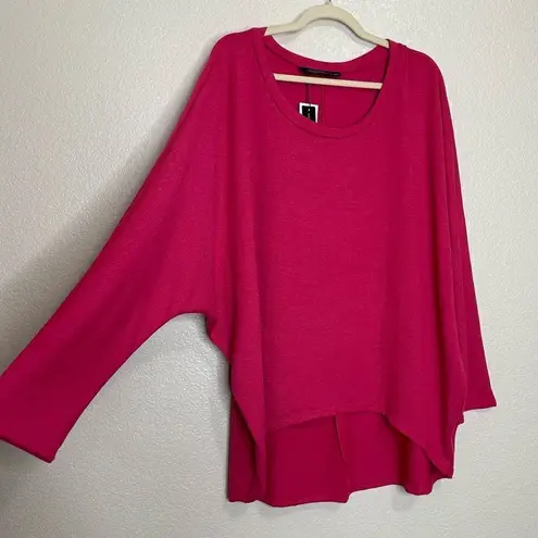 Zanzea NWT Pink Textured High-Low Dolman Sleeves Sweater