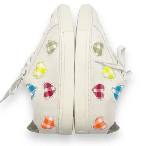 Kurt Geiger Lane Love Sneaker Low Top Lace Up Shoes Gingham Hearts Size 38 | 7.5