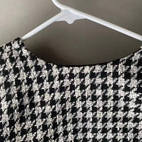 ZARA  sz‎ S tweed houndstooth jewel pins cropped blazer