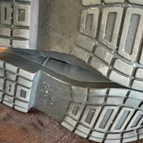 Chooka  Fremont mid Calf Black Rain Boots Women’s 10 gray polka dot rubber