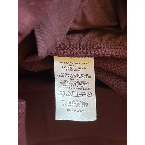 Loft  Maroon Burgundy Wine Stretch Ponte Ankle Pants Office Workwear Womens XS