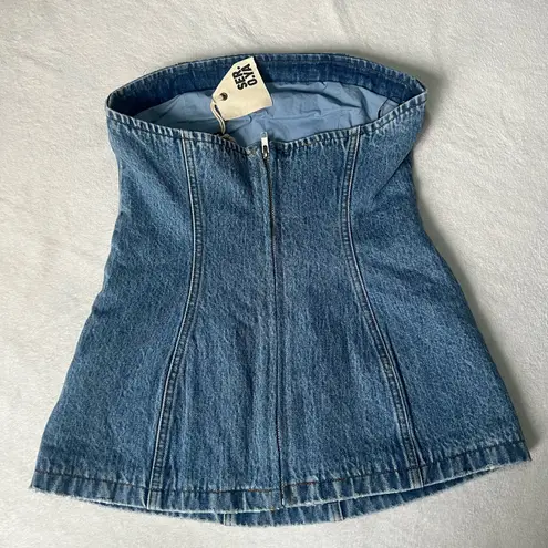 Neiman Marcus New SER.O.YA Christyl Strapless Denim Top - Image 2