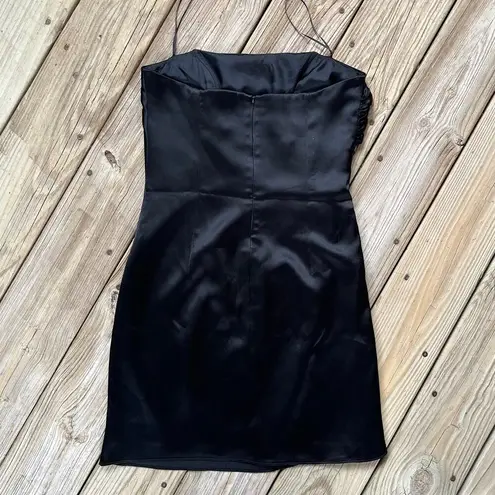 ABS Allen Schwartz ABS Evening Allen Schwartz Vintage Black Satin Strapless Mini Dress Size 6.