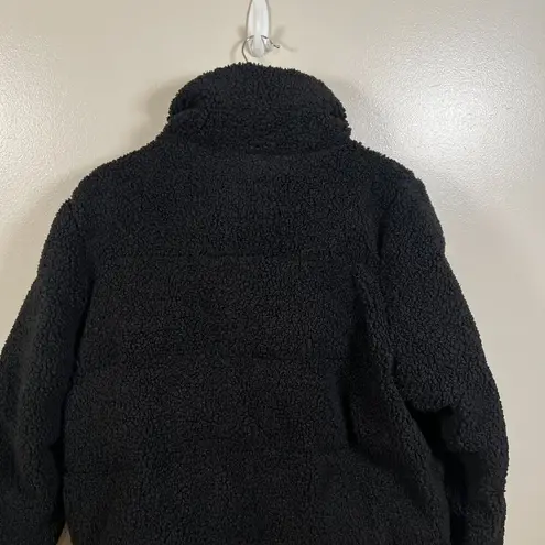 Abercrombie & Fitch  Mini Ultra Puffer Sherpa Fleece Cropped Jacket Size XL Black