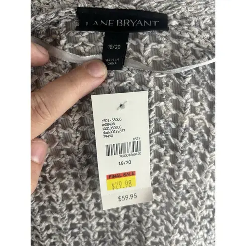 Lane Bryant Lane‎ Bryant New Crochet Open Front Short Sleeve Sweater Cardigan 18-20 Cotton