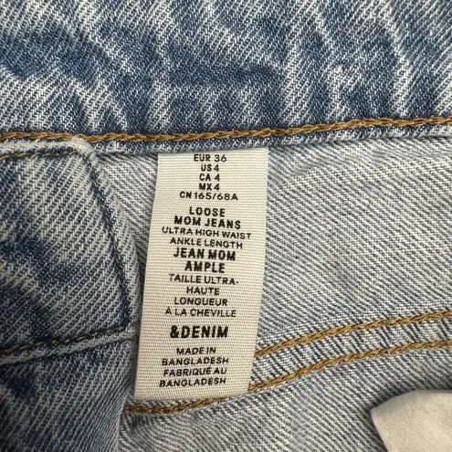H&M  &Denim Jeans Size‎ 4 Blue Pants Loose Mom Light Distressed Denim thumbnail 8