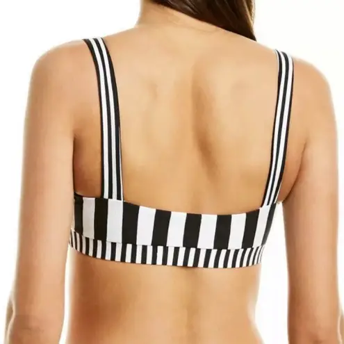 ONIA Women's Zoe Bikini Swim Top in Black and White Stripes Size Medium NWT