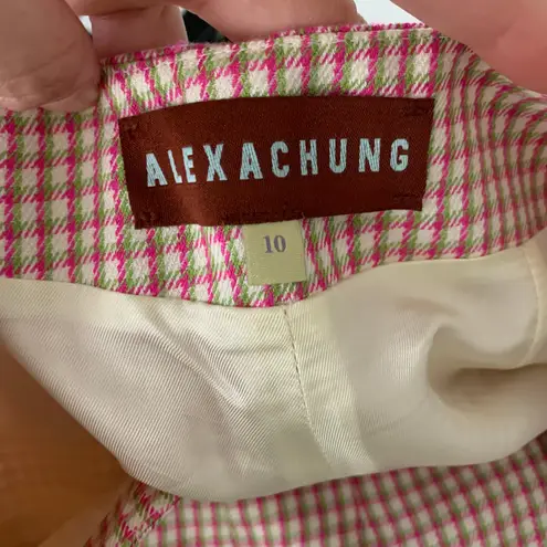 Alexa Chung High Waisted Plaid Womens Long Shorts US 6 Pink