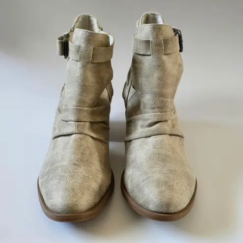 Very G Zane Cream Slouchy Cutout Sequin Lace Up Back Booties Size 11