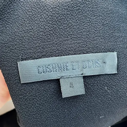 Cushnie et Ochs Bella women’s front cross black crepe crop top size 4 small