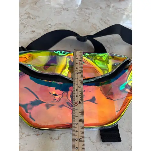 Holographic Iridescent Waist Bag With Adjustable Strap