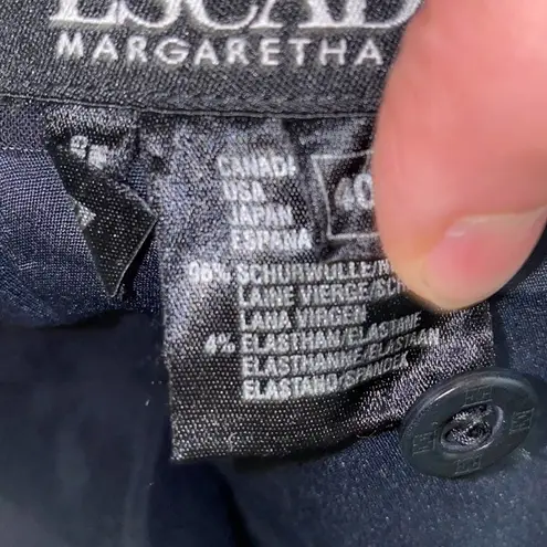 Escada Vintage Pinstripe Skirt & Blazer Set Sz 10 Lightweight Fitted Designer