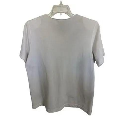 Vtg 90s Grannycore Short Sleeve Sweater Size Small Green Red Christmas Party White