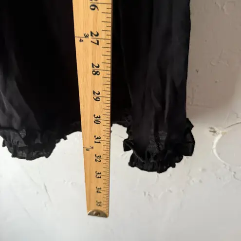 Mi Ami Black Ruffle V Neck Short Sleeve Tiered Mini Dress S Milkmaid Coquete