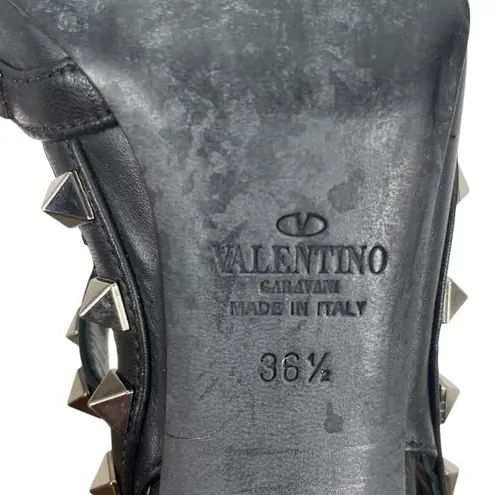 Valentino Garavani Noir Rockstud 100mm Caged Leather Pumps Black Size 36.5