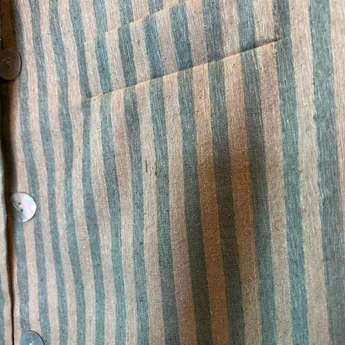 Vintage Brownstone Studio 2 piece 90s skirt business suit 100% silk size 8 P Blue