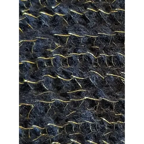 Wooden Ships Knit Sweater Metallic Gold Wool Mohair Blend Size Medium Large