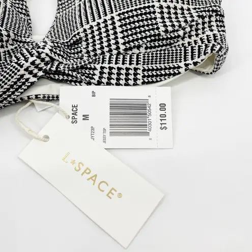 l*space L* Jessy High Neck Cutout Bikini Top Best I Ever Plaid Size Medium NEW - Image 6