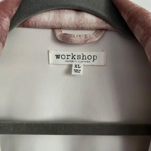 Workshop Republic Clothing Flannel Jacket-Pink Brown White-Women’s Size XL