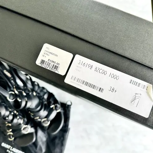 Saint Laurent Nina Cage Sandals Size 38.5 Calfskin Black w/Box Dustbag 316198