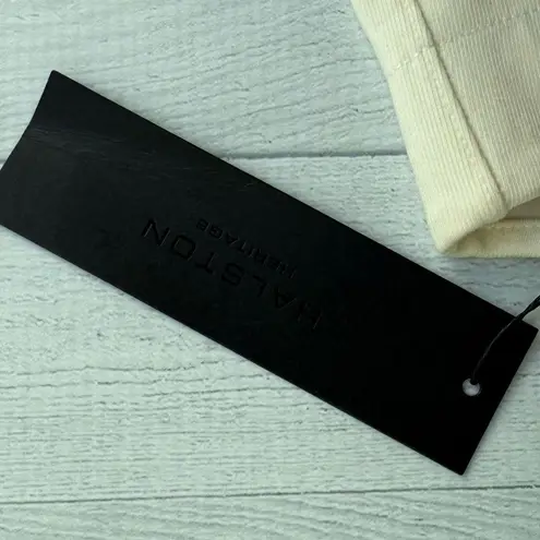 Halston Heritage NWT Cream High Waist Ribbed Leggings Size XS