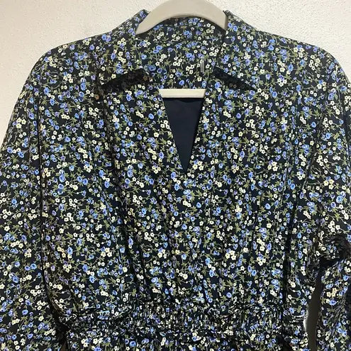 Tuckernuck Hyacinth House Black Floral Belle Mini Dress Long Puff Sleeves