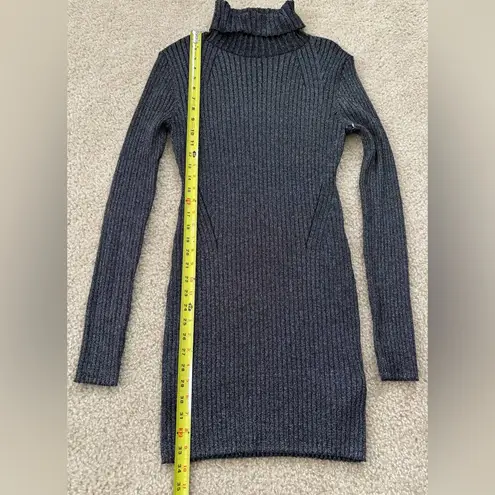 ALLSAINTS NWOT Sweater Dress Size Large Black/Silver Juliette Ribbed Turtleneck