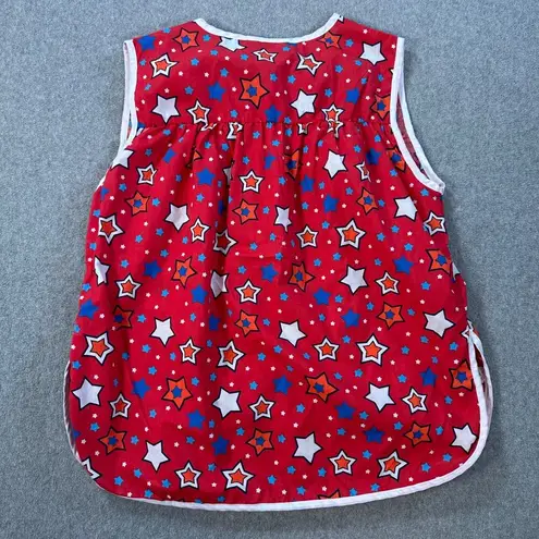 Anthony Richards Red Star Button Front Apron Top Women's Medium Sleeveless