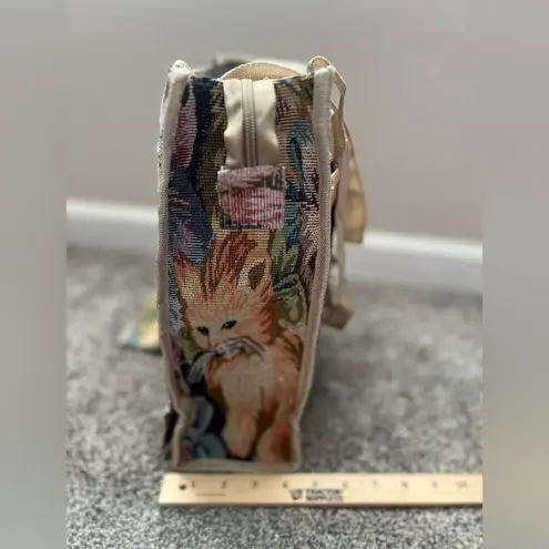 None Charming Cat Print Tote Bag With Coin Bag