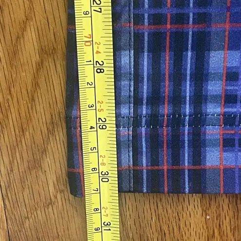 THE KIT Tracee Pant Size 10 Blue Iris Plaid NEW Stretch Organic Cotton Twill