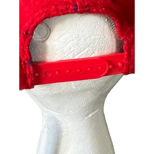 Pia Rossini Hat Cap Snap Back Red Wool Galway Cap Dot Pattern Womens Adjustable