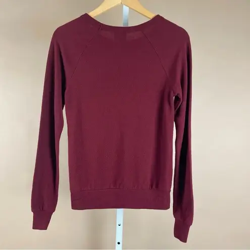 David Lerner Disney X XS Minnie Mouse Maroon Embroidered Pullover Sweatshirt