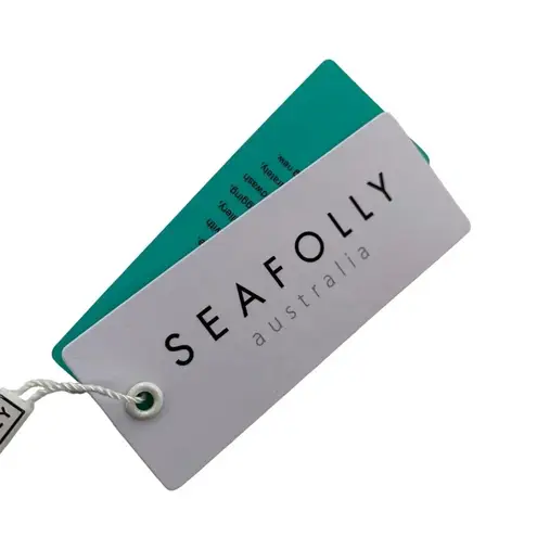 Seafolly High Rise Ribbed Black Bikini bottom Essentials 40609-640 Size 2 NWT