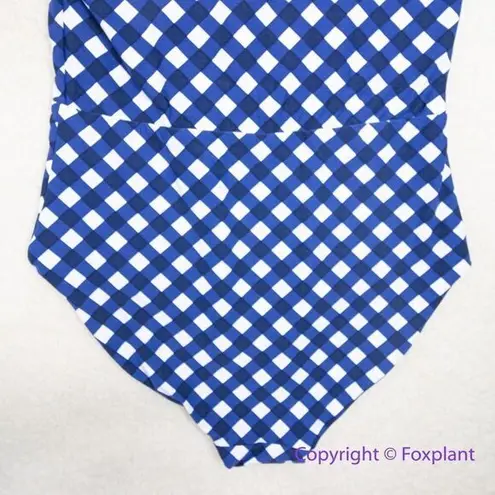 ONIA NEW Raquel blue white gingham check raquel one piece swimsuit, size M