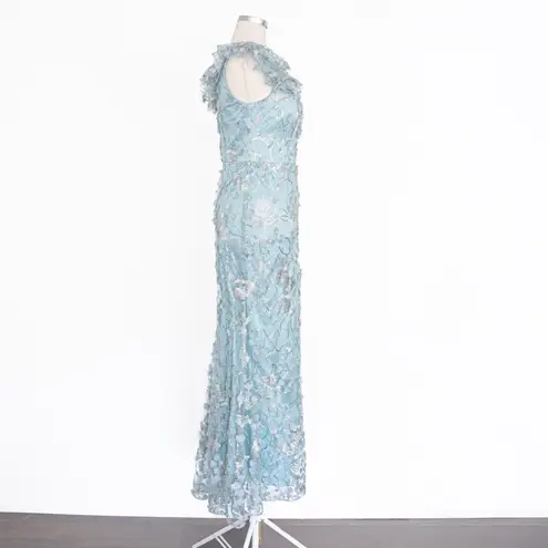 Eliza J - V-Neck 3D Flower Sleeveless Gown