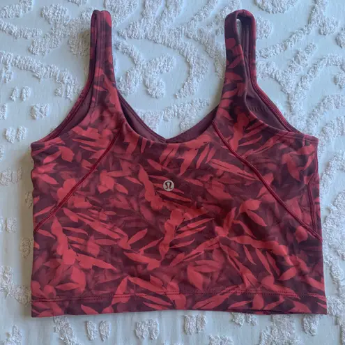 Lululemon Women’s 6  Align Cropped Tank Spray Leaf Fireside Red Multi - Image 3