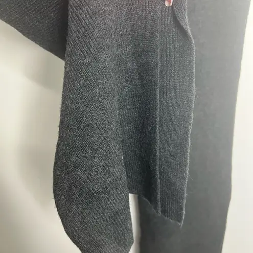 LE ORE Lodi Flare Pants Charcoal Gray Merino Wool Sweater Knit Slit Small