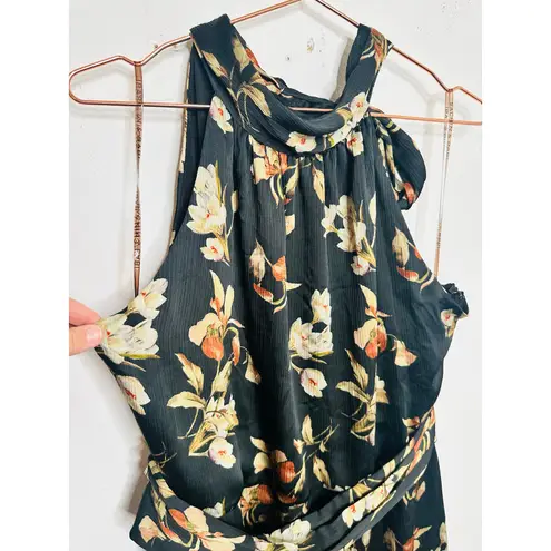 Sachin + Babi Black White Venetia Petal Kayla Halter Neck Gown Size 14