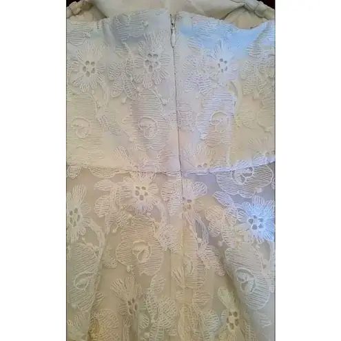 White Strapless Embroidered Mini Modcloth Dress by Geode Wedding LWD Formal