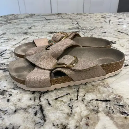 Birkenstock  Siena Big Buckle Sandals Washed Metallic Rose‎ Gold
